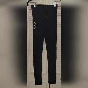 Prettylittlething Black Thin Logo Leggings Size 0 XS Extra Small